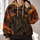 Haunted Scarecrow and Crows for Halloween Night and Autumn Farmhouse Gatherings All-over Print Hoodie (Lightweight) - 2