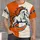 Leaping Horse Mascot in Orange and Ivory for Game Day and Outdoor Wear All-over Print Unisex T-shirt - 4