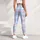 Pastel Blue Tartan Plaid for Yoga, Pilates, and Everyday Casual Wear Leggings - 5