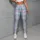 Pastel Blue Tartan Plaid for Yoga, Pilates, and Everyday Casual Wear Leggings - 6