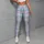 Pastel Blue Tartan Plaid for Yoga, Pilates, and Everyday Casual Wear Leggings - 4