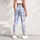 Pastel Blue Tartan Plaid for Yoga, Pilates, and Everyday Casual Wear Leggings - 5