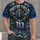 Blue Silver Football Field Motif for Detroit Game Day and Halloween Gift for Men All-over Print Unisex T-shirt - 4