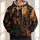 Black Cat, Full Moon and Pumpkin for Spooky Halloween Night Celebrations and Autumn All-over Print Hoodie (Lightweight) - 1