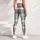 Gray Sage Tartan Plaid for Yoga Pilates Commuting and Everyday Wear Leggings - 6