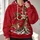 Santa, Reindeer and Snowy Tree Holiday Humor for Festive Winter Gatherings All-over Print Hoodie (Lightweight) - 2