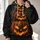 Stacked Fiery Jack-O’-Lanterns for Halloween Night Celebrations and Autumn Parties All-over Print Hoodie (Lightweight) - 2