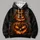 Stacked Fiery Jack-O’-Lanterns for Halloween Night Celebrations and Autumn Parties All-over Print Hoodie (Lightweight) - 4