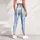 Pale Blue Starry Stripes for Yoga, Pilates, and Everyday Active Lifestyle Wear Leggings - 5