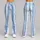 Pale Blue Starry Stripes for Yoga, Pilates, and Everyday Active Lifestyle Wear Leggings - 9