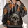 Raven Skull Pumpkin Moon Halloween Scene for Spooky Autumn Nights and Halloween Fans All-over Print Hoodie (Lightweight) - 2