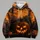 Halloween Pumpkin Moonlit Graveyard Scene for Autumn Parties and Gothic Night Out All-over Print Hoodie (Lightweight) - 4