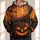 Halloween Pumpkin Moonlit Graveyard Scene for Autumn Parties and Gothic Night Out All-over Print Hoodie (Lightweight) - 1