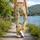 Golden Daisy Blossoms for Yoga, Pilates, and Relaxed Everyday Wellness Style for Women Leggings - 12