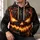 Fiery Jack-O'-Lantern Face for Halloween Night Celebrations and Autumn Partygoers All-over Print Hoodie (Lightweight) - 6