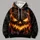 Fiery Jack-O'-Lantern Face for Halloween Night Celebrations and Autumn Partygoers All-over Print Hoodie (Lightweight) - 4