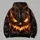Fiery Jack-O'-Lantern Face for Halloween Night Celebrations and Autumn Partygoers All-over Print Hoodie (Lightweight) - 5