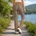 Warm Taupe And Ivory Polka Dots For Yoga, Pilates, Travel And Everyday City Style Leggings - 12