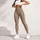 Warm Taupe And Ivory Polka Dots For Yoga, Pilates, Travel And Everyday City Style Leggings - 4
