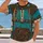 Western Turquoise Ranch Outfit with Fringe and Rope Details for Outdoor Rodeo Days Men All-over Print Unisex T-shirt - 2