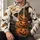 Halloween Pumpkin Stack, Black Cat and Haunted House for Autumn Night Celebrations All-over Print Hoodie (Lightweight) - 6