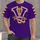 Purple Gold Football V Emblem for College Game Day Tailgates and Fan Gatherings All-over Print Unisex T-shirt - 4