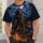 Howling Werewolf Beneath Full Moon in Mountain Cabin Wilderness for Camping Nights All-over Print Unisex T-shirt - 5