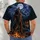 Howling Werewolf Beneath Full Moon in Mountain Cabin Wilderness for Camping Nights All-over Print Unisex T-shirt - 6