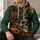 Witch Hat Skull, Raven and Pumpkins for Gothic Halloween Night Celebrations All-over Print Hoodie (Lightweight) - 6
