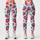 Bright Strawberry and Teal Leaf Motifs for Yoga, Pilates and Everyday Summer Style Leggings - 3