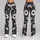 Black And White Daisy Blooms for Yoga Pilates and Everyday Casual Style for Women Leggings - 9