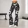Black And White Daisy Blooms for Yoga Pilates and Everyday Casual Style for Women Leggings - 10