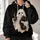 Ghost Hugging Black Cat with Coffee Mug for Cozy Halloween Nights and Fall Gatherings All-over Print Hoodie (Lightweight) - 2