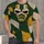 Stitched Skull Mask Patchwork for Halloween Game Day Fans and Costume Enthusiasts All-over Print Unisex T-shirt - 4