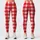 Red And White Gingham Checks For Yoga, Pilates And Everyday Casual Style Leggings - 3