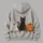 Ghost Cat and Pumpkin Halloween Artwork for Cozy Autumn Celebrations and Parties All-over Print Hoodie (Lightweight) - 5