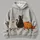 Ghost Cat and Pumpkin Halloween Artwork for Cozy Autumn Celebrations and Parties All-over Print Hoodie (Lightweight) - 4