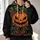 Double Black Cats and Jack-O'-Lantern for Spooky Halloween Nights and Fall Gatherings All-over Print Hoodie (Lightweight) - 2
