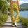 Small White Daisies On Yellow For Yoga Pilates And Everyday Spring Style Leggings - 12