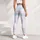 Pastel Blue and Blush Pink Tartan Checks for Yoga, Pilates and Everyday Casual Style Leggings - 5