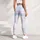 Pastel Blue and Blush Pink Tartan Checks for Yoga, Pilates and Everyday Casual Style Leggings - 5