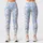 Soft Blue Diamond Floral Checks for Yoga, Pilates and Stylish Casual Weekend Outings Leggings - 3