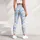 Soft Blue Diamond Floral Checks for Yoga, Pilates and Stylish Casual Weekend Outings Leggings - 6