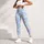 Soft Blue Diamond Floral Checks for Yoga, Pilates and Stylish Casual Weekend Outings Leggings - 5