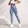 Blue And White Paisley Motifs For Yoga, Pilates, Travel And Everyday Casual Wear Leggings - 5
