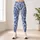Blue And White Paisley Motifs For Yoga, Pilates, Travel And Everyday Casual Wear Leggings - 4