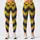 Navy Blue And Golden Yellow Chevron Stripes For Yoga, Pilates And Everyday Wear Leggings - 3