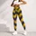 Navy Blue And Golden Yellow Chevron Stripes For Yoga, Pilates And Everyday Wear Leggings - 4