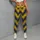 Navy Blue And Golden Yellow Chevron Stripes For Yoga, Pilates And Everyday Wear Leggings - 5