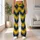 Navy Blue And Golden Yellow Chevron Stripes For Yoga, Pilates And Everyday Wear Leggings - 12